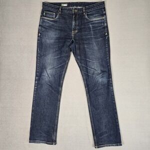 Stio Jeans Mens 35x32 Blue Denim Rivet Straight Organic Cotton Stretch Outdoor